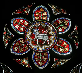 Fenster w202 mit dem Agnus Dei