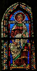 Fenster w203, den Heiligen Bartholomäus darstellend