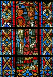 Fenster w209, den heiligen Savinien vor Aurelian darstellend