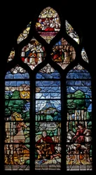 Fenster w20, das die Bekehrung des heiligen Hubertus darstellt