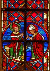 Fenster w211 zeigt St. Petrus sendet St. Denis nach Gallien