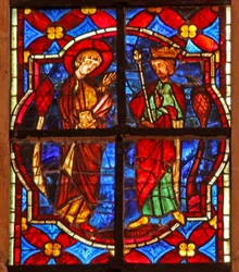 Fenster w212, Darstellung von Johannes dem Täufer vor Herodes