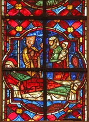 Fenster w212, Darstellung der Geburt von Johannes dem Täufer