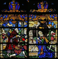 Fenster w21, die Anbetung der Hirten darstellend