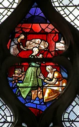 Fenster w26, die Geburt von St. Claude darstellend