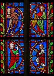 Fenster w30, Darstellung von Adam und Eva erhalten Kleidung