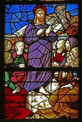 Fenster w38, das Christus predigend darstellt