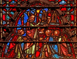 Moses legt das Gesetzbuch bei der Bundeslade nieder. Deut XXXI 26
