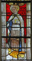 Fenster w6 mit Darstellung des Heiligen Psalmet