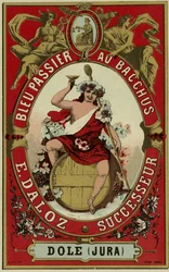 Weinetikett mit Bacchus