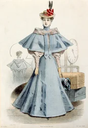 Frau im Reisekleid, aus Le Coquet, 1895