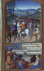 Anbetung der Heiligen Drei Könige, aus den Tilliot Stunden, Tours (Detail)