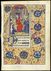 f.135r Miniatur von Pilatus, der sich die Hände wäscht, aus dem 