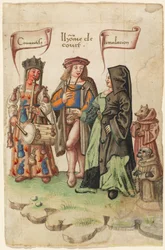 Ein Höfling zwischen Habgier und Verstellung [fol. 14 recto]