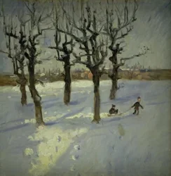 Winterszene in einem Vorort von Kopenhagen