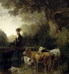 Wäscherin am Bach