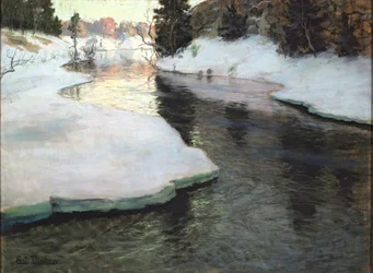 Bergbach. Winter