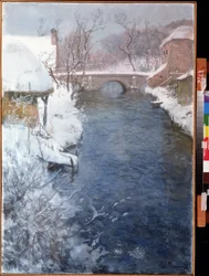 Winterlandschaft mit Fluss