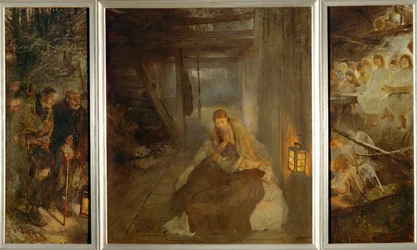 Die Heilige Nacht. Triptychon, links