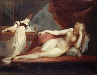 Ruhende weibliche Nackte und ein Klavierspieler, 1799-1800