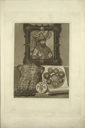 Silberne Rüstung und Siegel des Zaren. Aus den Antiquitäten des russischen Staates, vor 1853