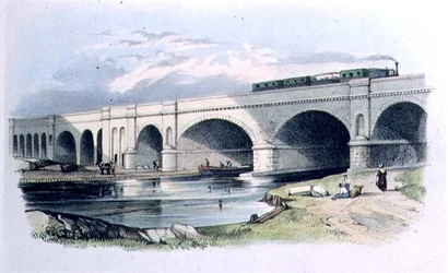 Blick auf die Greenwich Railway, die über den Surrey Canal bei Trundley