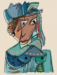 Elegante abstrakte Dame
