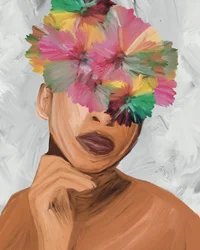 Blumenfrauenporträt