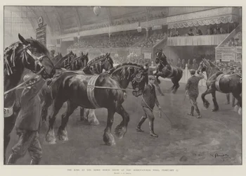 Der König auf der Shire Horse Show in der Agricultural Hall, 27. Februar