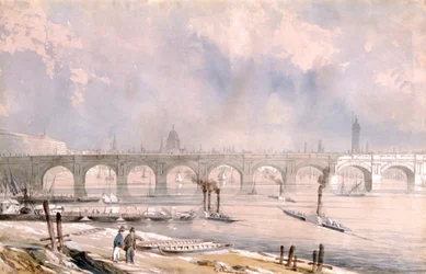 Waterloo Bridge, Blick auf die Stadt, London, 1847