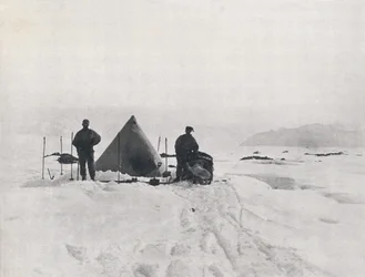 Levicks Lager unter Gletscherspalten, 1912, 1913