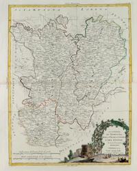 Die Gouvernements von Burgund, Franche-Comté und Lyon, Stich von G. Zuliani aus Band I des Neuesten Atlas, veröffentlicht in Venedig 1777 von Antonio Zatta, Privatsammlung