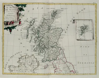 Das Königreich Schottland, Stich von G. Zuliani aus Band I des Neuesten Atlas, veröffentlicht in Venedig 1776 von Antonio Zatta, Privatsammlung