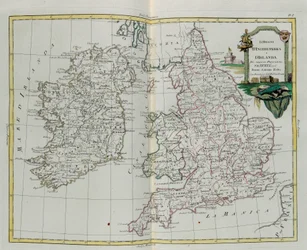 Die Königreiche England und Irland, Stich von G. Zuliani aus Band I des Neuesten Atlas, veröffentlicht in Venedig 1776 von Antonio Zatta, Privatsammlung