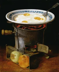 Eier auf einem Herd kochen