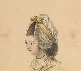 Kopf einer Frau in einer Rüschenhaube, ca. 1774