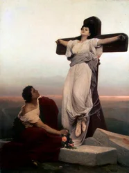 Christliche Märtyrerin am Kreuz, Heilige Julia