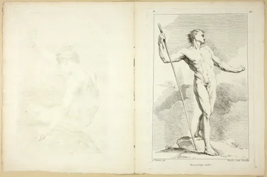 Figur (recto und verso), aus dem zweiten Buch der Figuren der Akademien, teilweise graviert von den Professoren der Königlichen Akademie