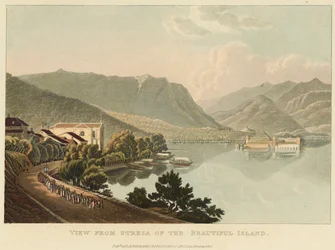 Ansicht von Stresa der Schönen Insel (Isola Bella, Lago Maggiore), vor 1820