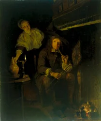 Der Raucher am Kamin