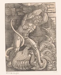 Herkules tötet die Hydra von Lerna Arbeiten des Herkules