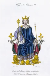 Figur von Karl VI., graviert von Amedee Peree, aus 