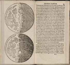 Blatt aus dem Buch Sidereus Nuncius (Sternenbote) von Galileo Galilei, 1610