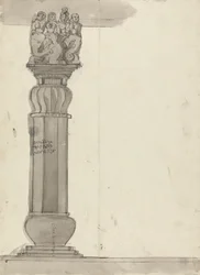 Zeichnung einer Säule aus Ekvera