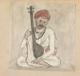 Mann mit einem Saiteninstrument