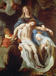 Pieta mit St. Franziskus von Assisi (ca. 1181-1226) und St. Elisabeth von Ungarn (1207-31)