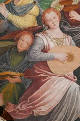 Detail der Himmelfahrt der seligen Jungfrau, bekannt als "Der Chor der musizierenden Engel"