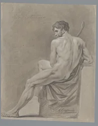 Sitzender männlicher Akt, von hinten gesehen (2. Preis 1786)