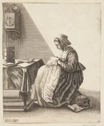 Eine Frau, die plissiert