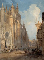 Kathedrale von Sevilla an der Seite der Stufen